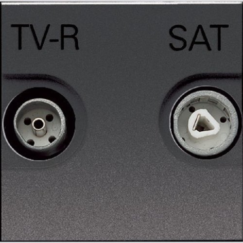 Розетка TV+R+SAT Звезда без рамки ABB Niessen Zenit 1-м. 2 мод. N2251.3 AN антрацит картинка